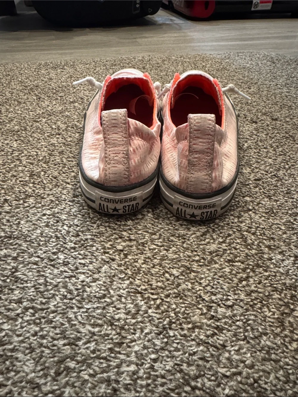 Converse All Star Low Top Sneakers in Coral and White - Picture 3 of 7